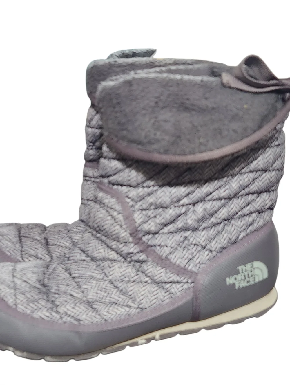 The North Face ThermoBall Traction Boots Womens Size 10 Gray Fold Down Bootie